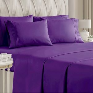 SOLD CALIFORNIA KING SHEET SET 6 pc purple